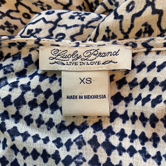 Lucky Brand Turkish Scarf boho print short sleeve maxi dress, XS NWOT - Picture 9 of 12